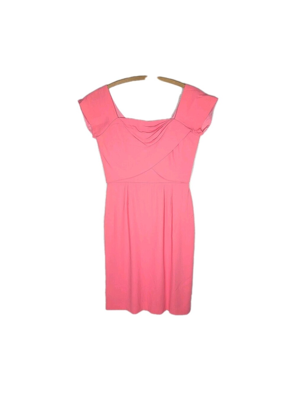 Vintage 60s Pink Crepe Dress Dorothy OHara Drape Metal Zip M L Wiggle Vlv Pinup